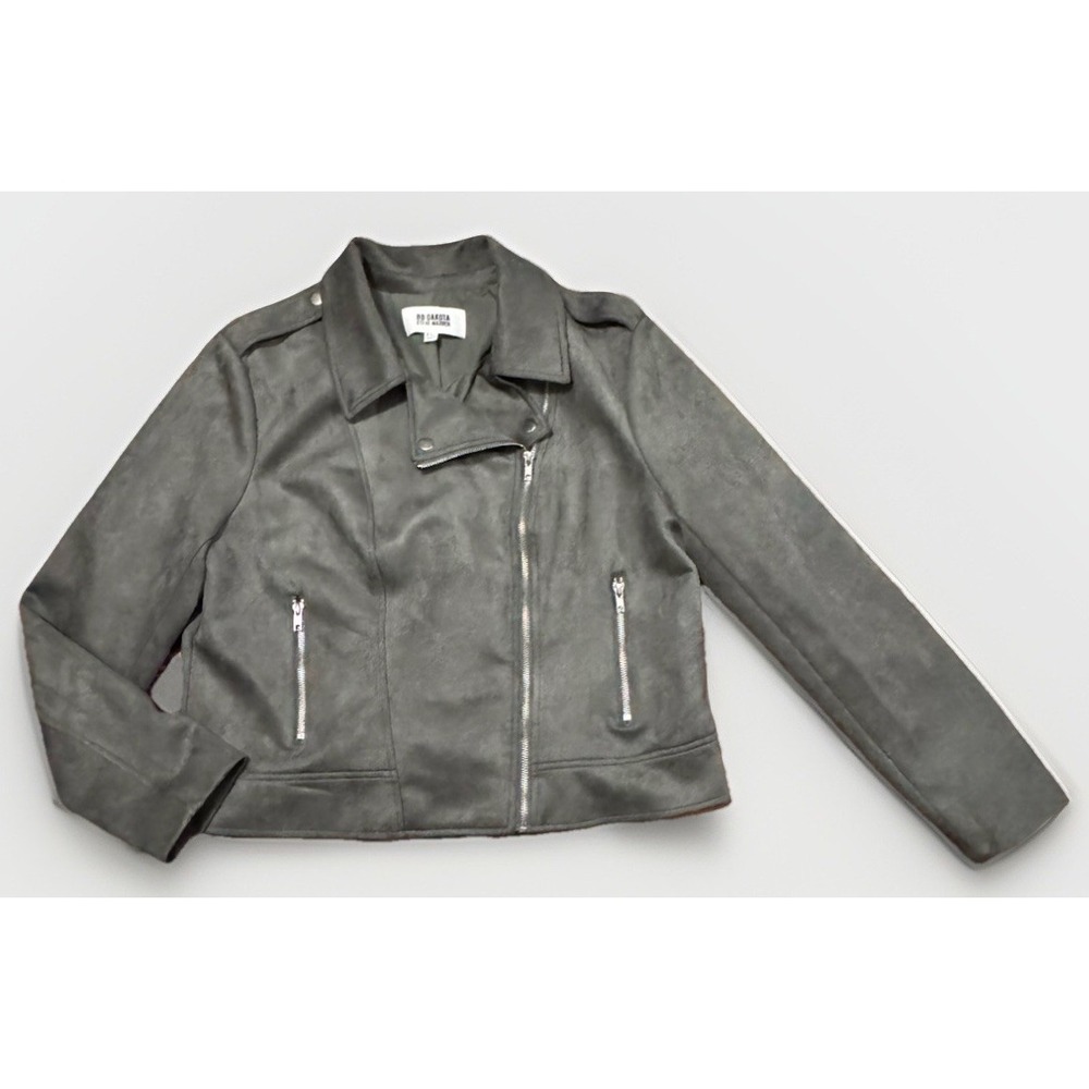 Steve Madden B.B Dakota 2XL Olive Green Vegan Faux Suede Motorcycle Jacket‎